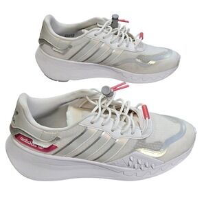 Adidas Choigo Womens White Silver Pink Running Shoes GZ8141 Size 10